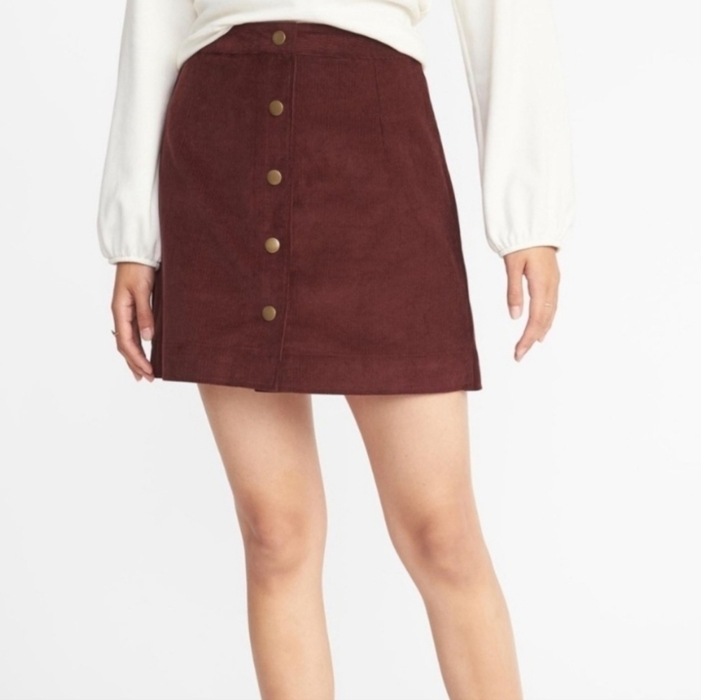 Old Navy Corduroy Button Front Mini Skirt